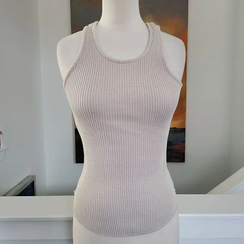 Leger Beige Razor Back Tank Top Size M